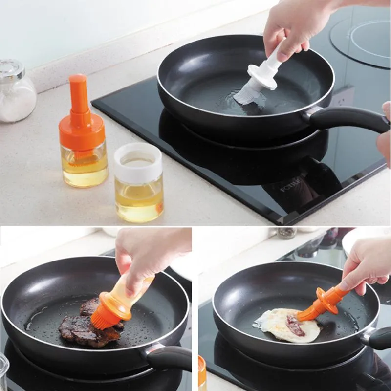 Verktygstillbehör grillborste PVC Hög temperatur Easy Clean Tool Squeez Safe Don-Toxic Baking Oil Kitchen Leverans