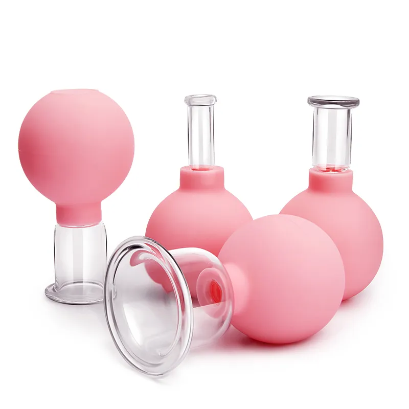 Ventouses en verre pour le visage, ventouses en Silicone, Massage, aspiration sous vide pour le corps, le visage, les jambes, les bras, les épaules, les muscles, Anti-cellulite, outil de thérapie chinoise