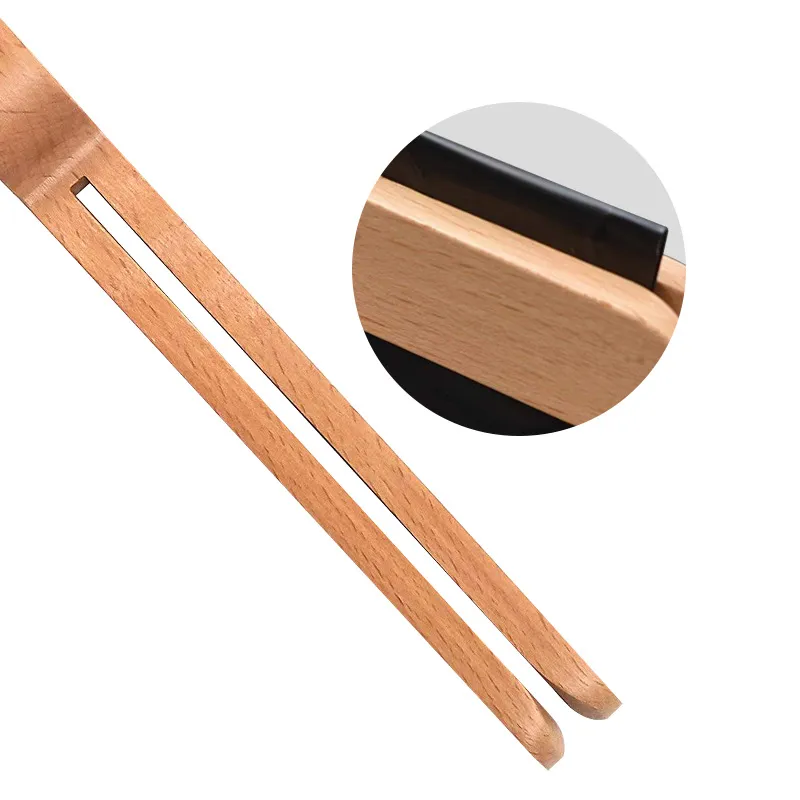 Wood Coffee Scoop With Bag Clip Tablespoon Solid Beech Wood Measuring Scoop Tea Coffee Bean Spoon Clip Gift DH5012