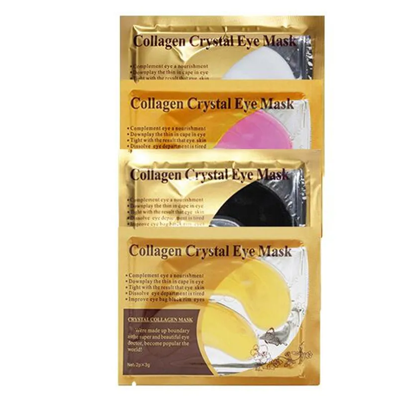 Masques pour les yeux en cristal de collagène, 4 Styles, soins hydratants, Anti-âge, en poudre d'or, paire