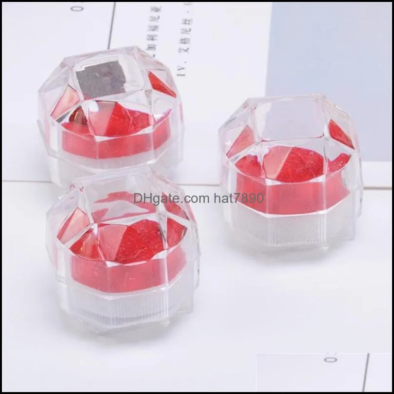 Clear Plastic Ring Earrings Display Boxes Pendant Beads Storage Organizer Package Case Gift Fashion Jewelry Box