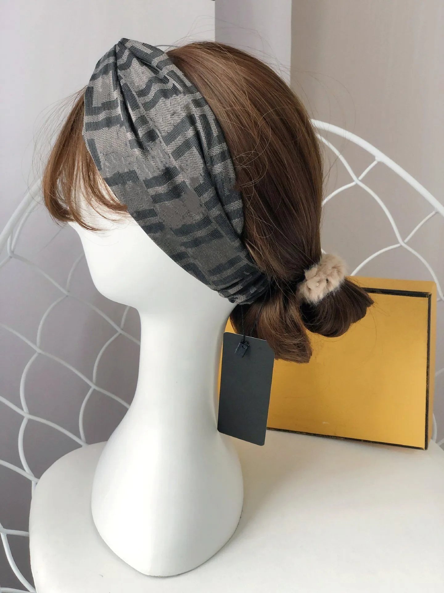 2022 elastyczne opaski krzyżowe bandany opaski do włosów dla kobiet projektant mody brązowy Denim bawełna nadrukowane litery Turban sportowa opaska Headwraps prezent dobrej jakości