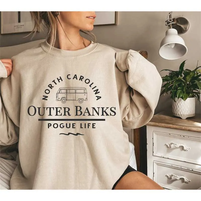 Trending Outer Banks North Carolina Sweatshirt Grappige Pogue Life Shirt Outer Banks Paradise op Earth Hooide Obx TV Tops 210927