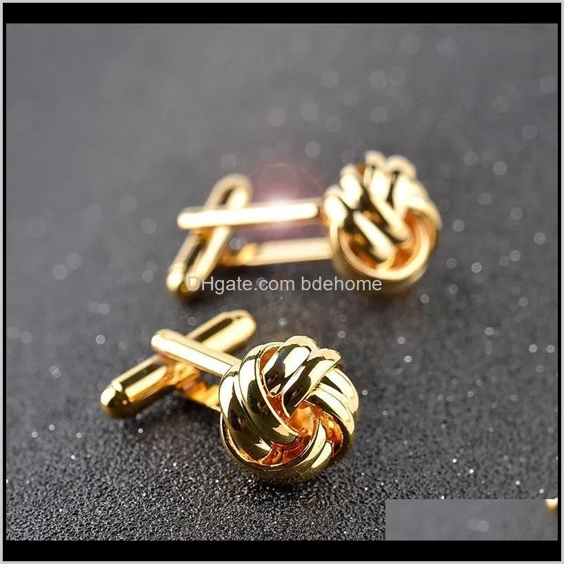 Links & Tie Clasps, Tacks Jewelry Drop Delivery 2021 Environment Friendly Twist Cufflinks Wholesale Custom Product Listing Mens High End Cuff