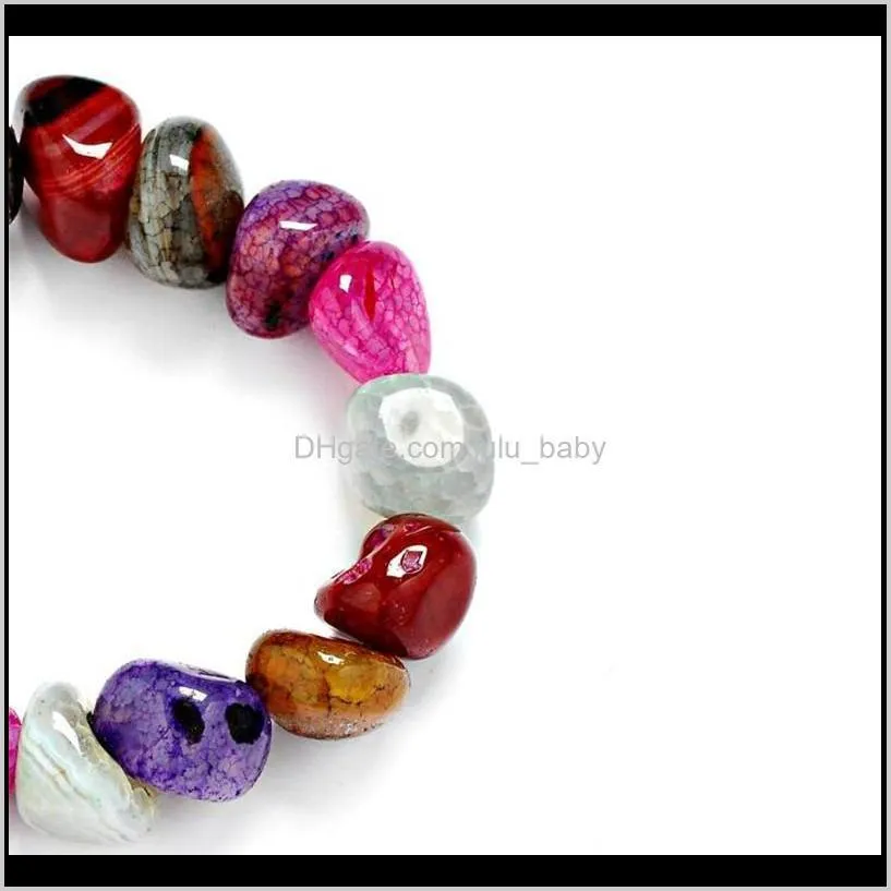 new fashion natural stone bracelets for women men irregular shape quartzs beaded yoga bracelets pulseira masculina crackled agate
