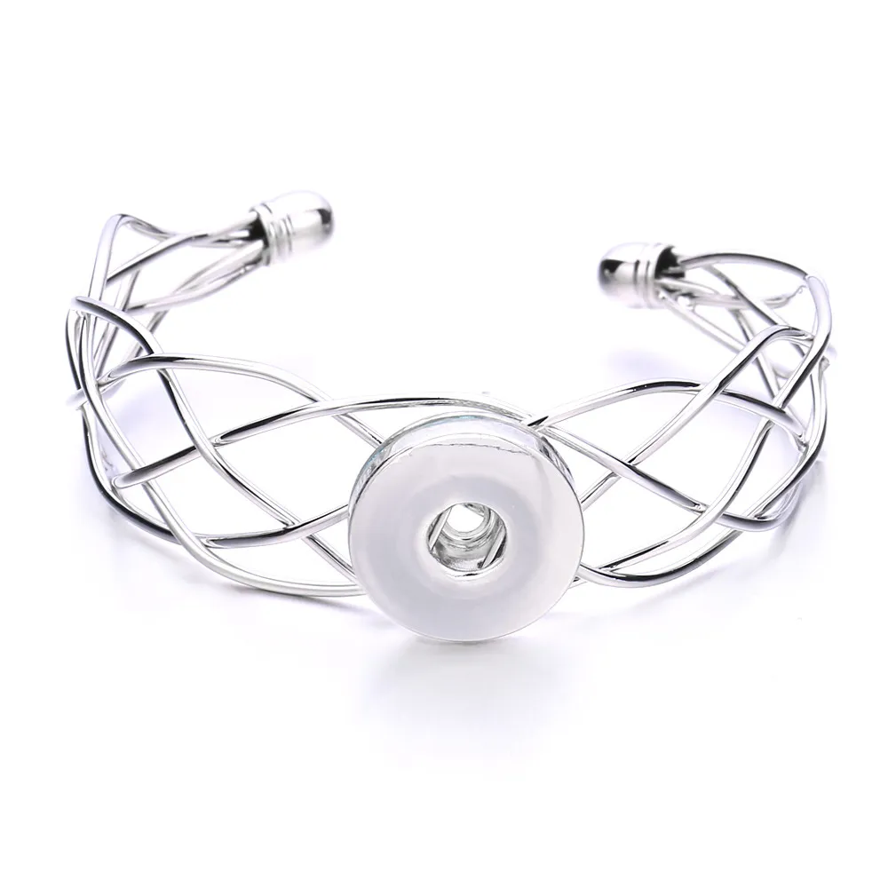 colorido color plata 18 mm botón a presión encantos brazalete pulsera brazalete para mujeres proveedor al por mayor