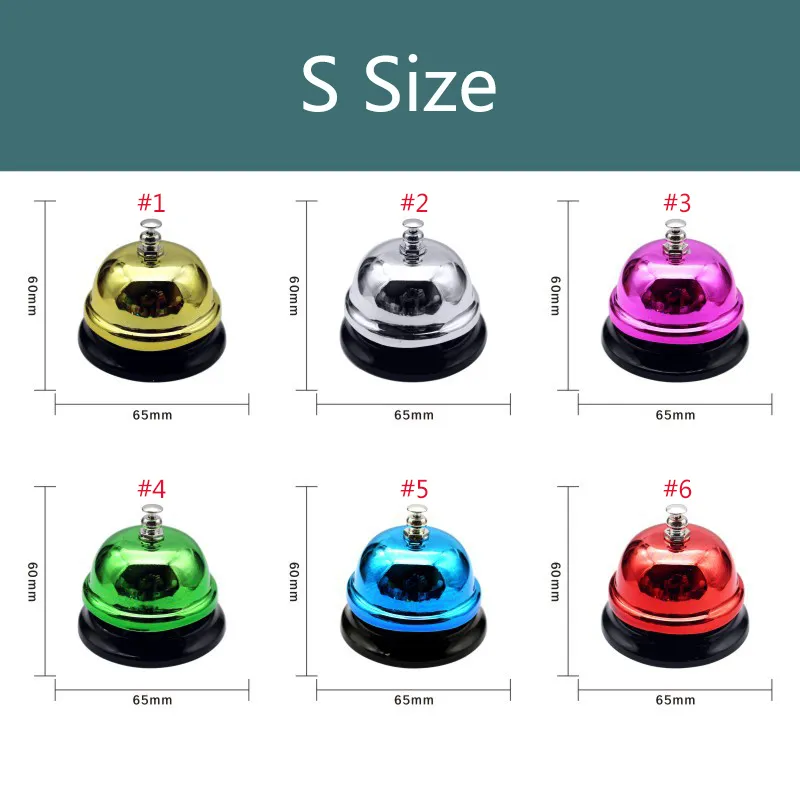 65/85mm Kitchen Tools Call Bell Desk Christmas Hotel Counter Reception Bells S/M Dining Table Summoning Bell XD29967