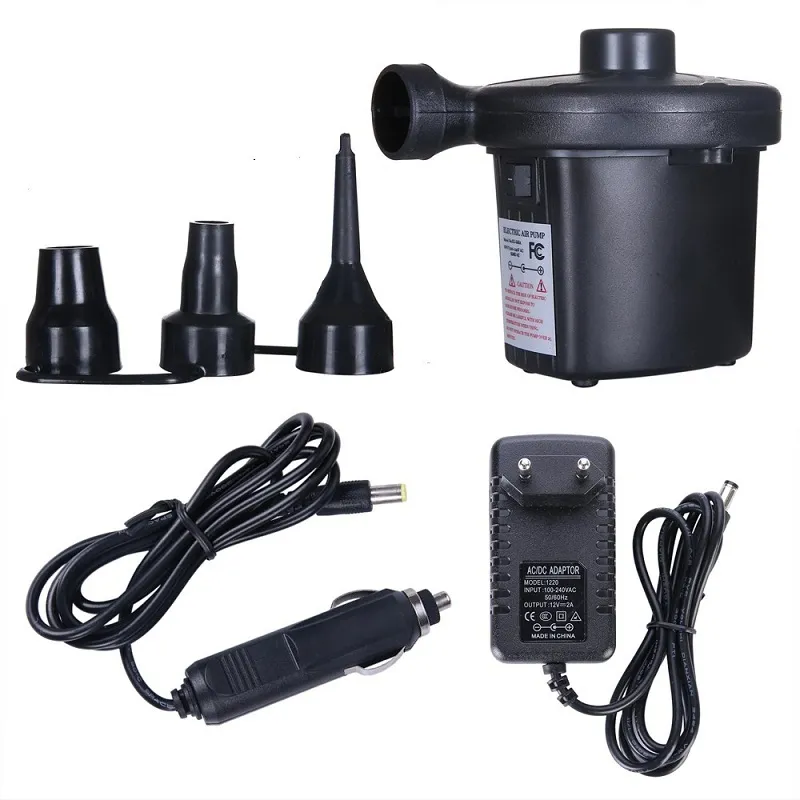 220V Quick Filling Portable Electric Household Mattress Boat Car Air Inflatable Pump Inflator with Nozzles