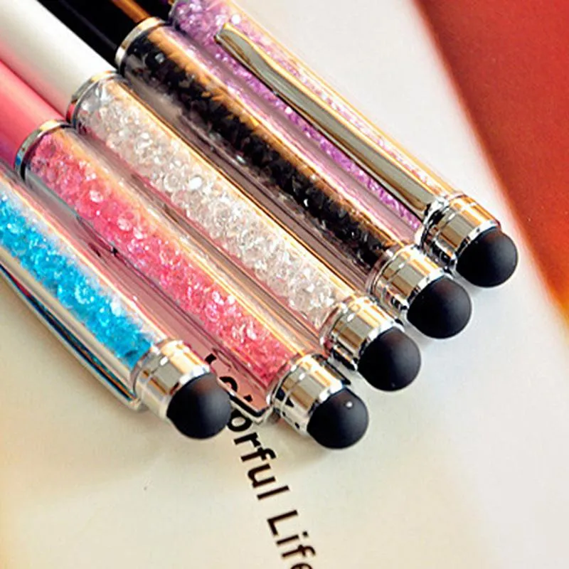 5 Pcs Crystal Pen Diamond Ballpoint Pens Stationery Ballpen 2 in 1