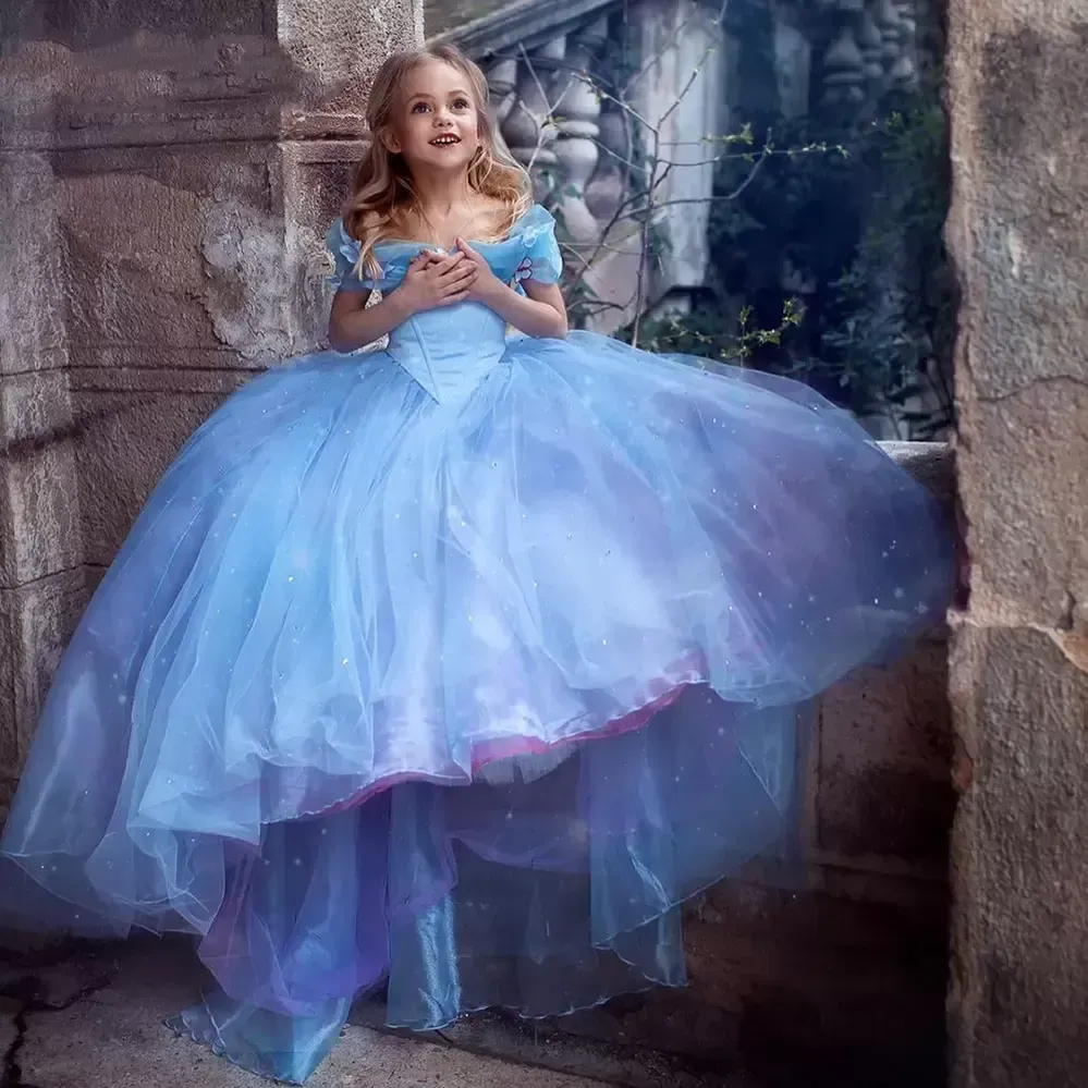 Cendrillon 2022 robes de fille de fleur bébé filles robe de séance Photo vêtements pour tout-petits robes d'invité de mariage d'anniversaire PRO232