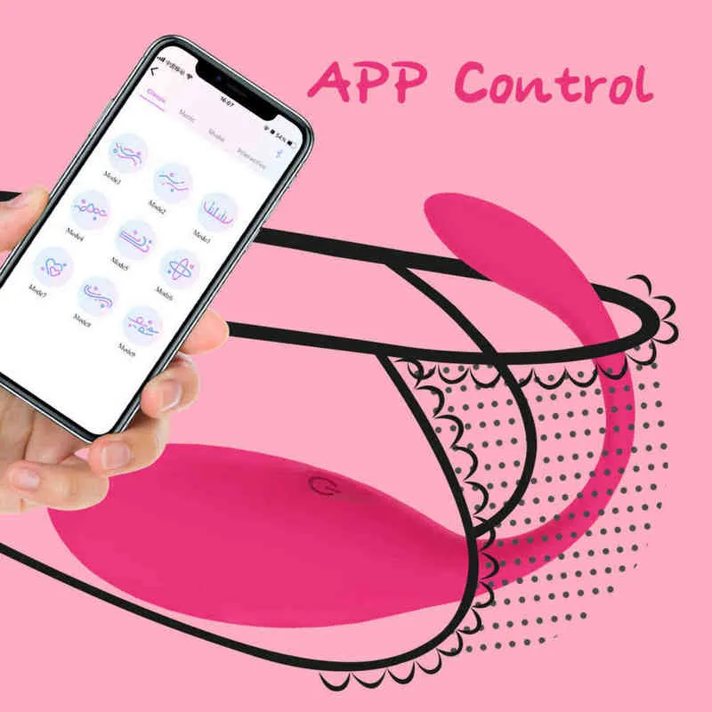 NXY Sex Vibrators spel Bluetooths Dildo för kvinnor Trådlös app Fjärrkontroll Dra Vibrerande Panties Toys Pair Shop 1208