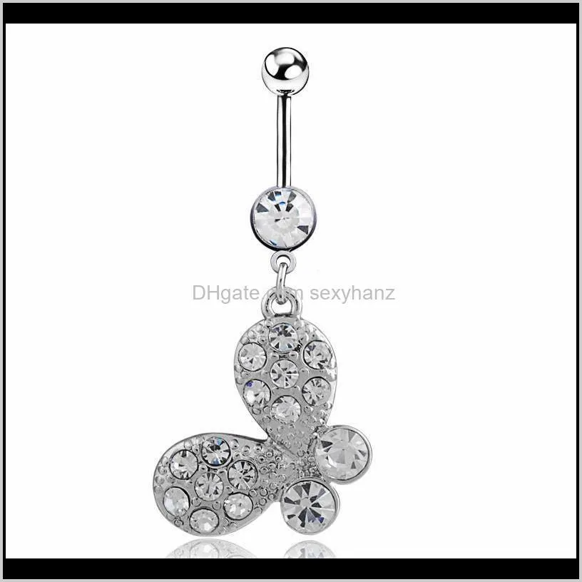 d0373-2 ( 1 color ) nice style navel belly ring 10 pcs clear stone drop shipping with wholesale factory price