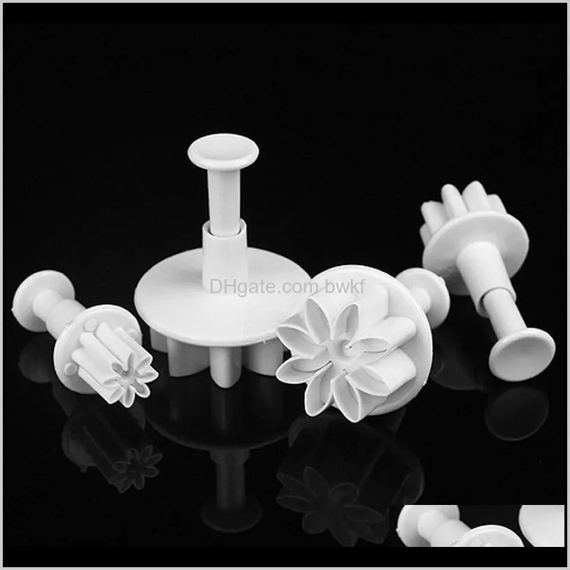 4pcs plum flower plunger fondant mold cutter cake cookie decorating fondant cookie cutter