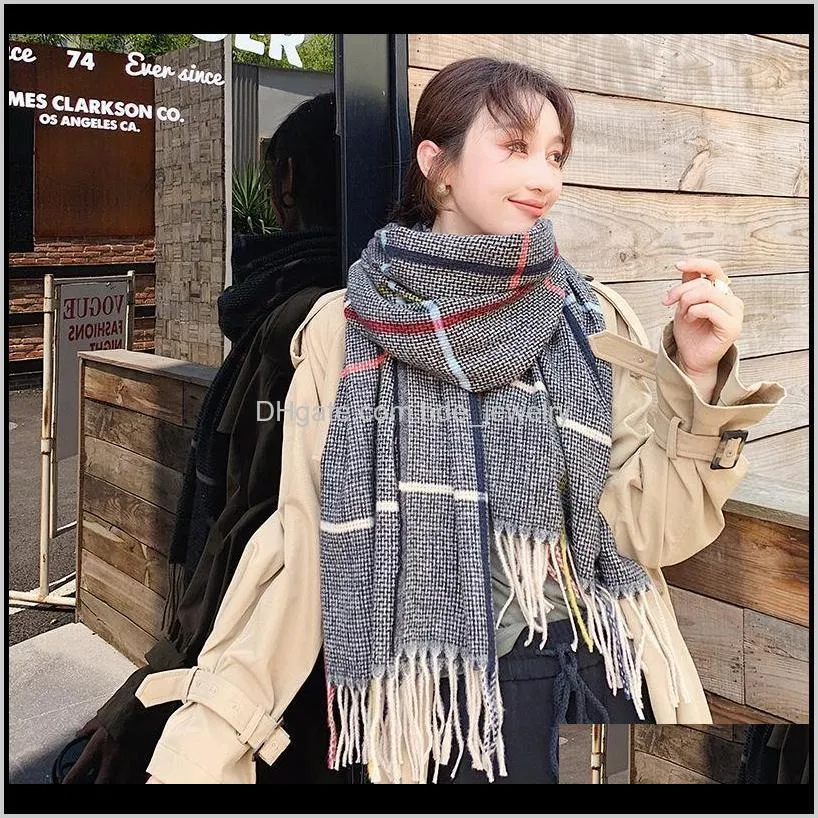 new scarves korean version for women`s autumn and winter scarves thorn hair mesh bib knitted student girl tassel shawl