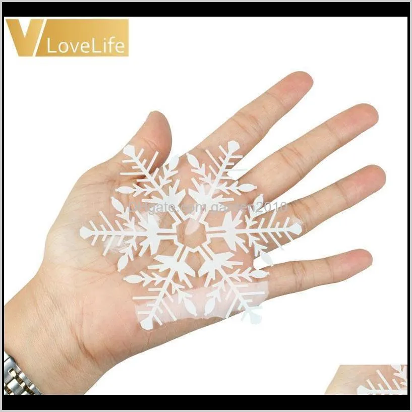 48pcs snowflake window clings christmas window decorations different snowflakes by glueless pvc stickers1