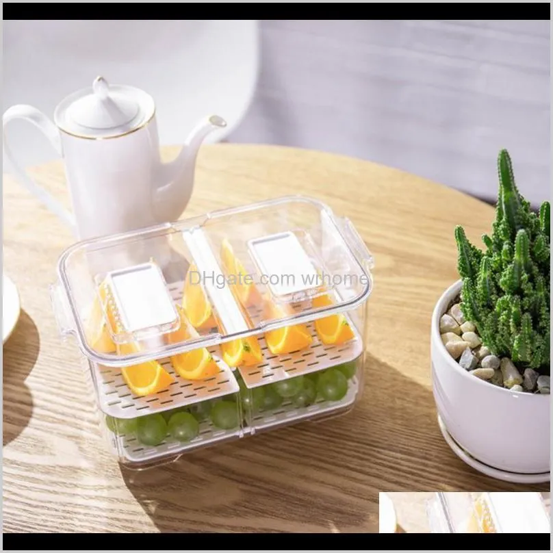 Jars Housekeeping Organization Home Gardenwith Lid Fruit Vegetable Containers Double Sealed Multifunction Transparent Rec Plastic Drain Stora