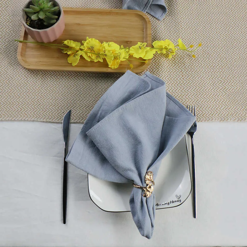 4PCS Ramie Napkins,Cocktail Napkin For Party Wedding Table,Reusable Cloth Table Mat,Kitchen Tableware Durable Flax Towel