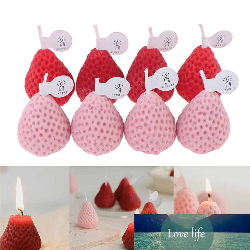 4 Stück/Box Obstkerze Duftkerze Valentinstag Geschenk Party Ornament Heimdekoration Kreative Erdbeerkerzen Fabrikpreis Expertendesign Qualität Neueste