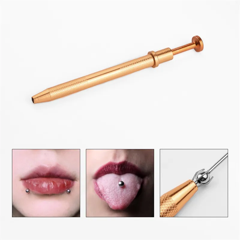 4 Zinken Perlenhalter Pick Up Tool Piercing Kits Gerändelte Griffdesigns Rutschfeste Legierung Hochpräzises Körperkunstwerkzeug