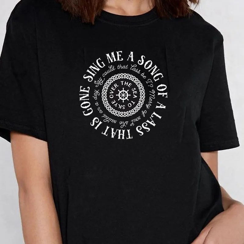 Sing Song Lettre Imprimé 100% Coton Casual Drôle Cool Grunge Femmes T-Shirt Harajuku Hipster Tumblr Ulzzang Tee Top 210518