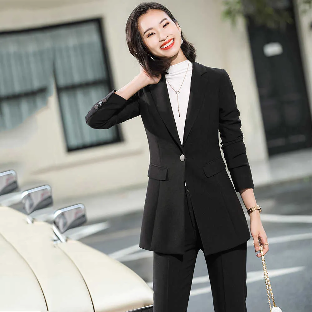 Pantalon negro blazer online beige mujer