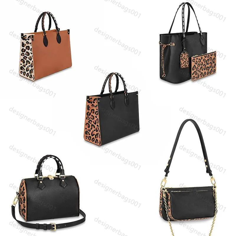 M58521 M58522 Designer Women Onthego Mm Booptas Gevlochten Koehiderleer Wild bij hart Luipaard-print Luxe handtas Tas Tas Tas Schoudertas Crossbody Koppeling