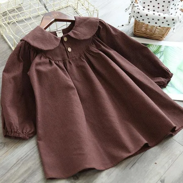 Mihkalev 2021子供服女の子秋の格子縞のドレス子供のための王女のドレス赤ちゃん女の子綿パーティードレス服Q0716