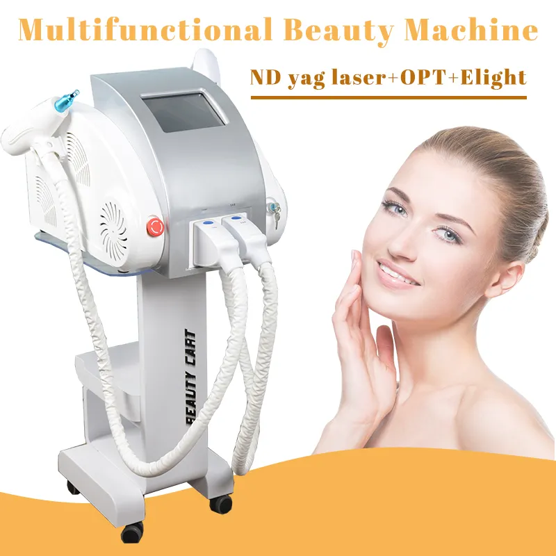 ND YAG Laser Beauty Machine 3 Probes IPL Haarverwijdering 7 Filters Vervangbare Vasculaire Littekens Pigmentatiebehandeling Huidverjongingn