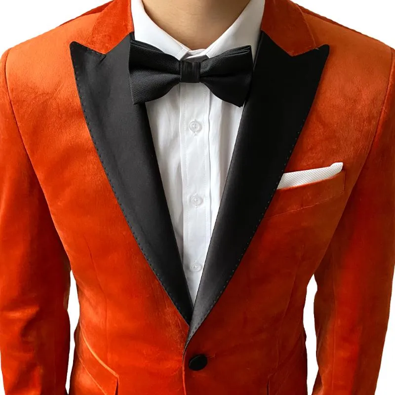 Orange velvet tuxedo online jacket