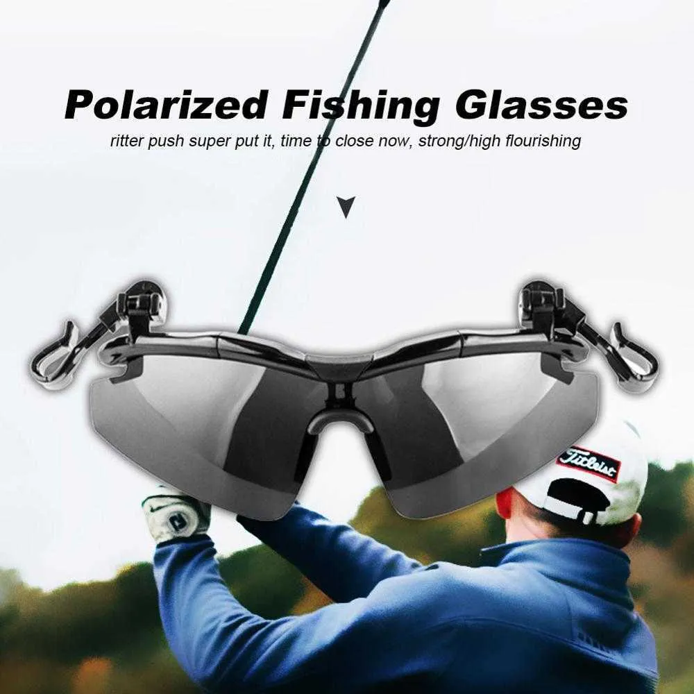 Açık Polarize Balıkçılık Gözlükleri Şapka Visors Sport Güneş Gözlüğü Klipler Kepleri Tersinir Lens Balıkçılık Bisikleti Yürüyüş Golf Gözü