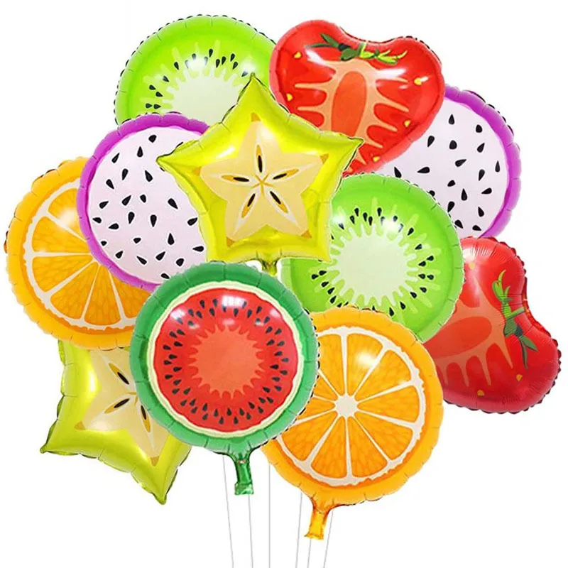 Mode frukt form dekoration folie ballong ananas vattenmelon glass donut ballonger födelsedagsfest baby shower levererar 6 stilar