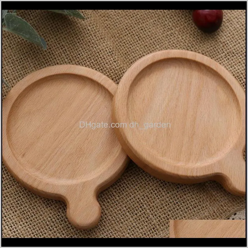 wooden coasters black walnut beech cup mat bowl pad round square coffee tea cup mats dinner plates kitchen bar tool customizable dbc