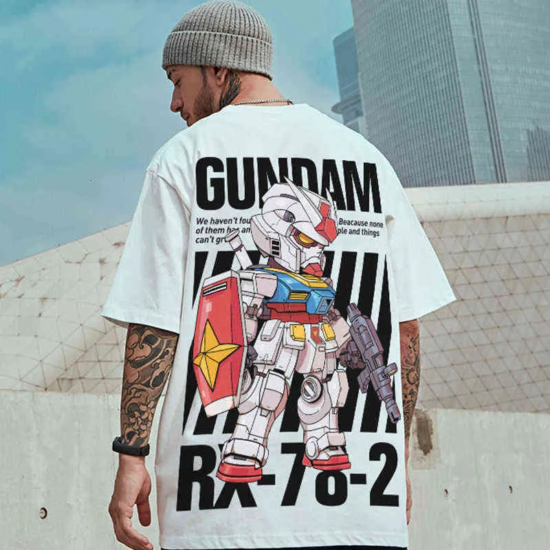 S-7XL 2021 T-shirt oversize da uomo Oversize in cotone da uomo T-shirt manica corta Top Plus Size T-shirt girocollo Hip Hop Streetwear G1222