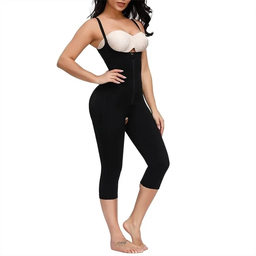 Długa noga Bezszwowa Odchudzająca bielizna Kobiety Full Body Shapewear Butt Lifter Majtki Tummy Control Shaper 220125