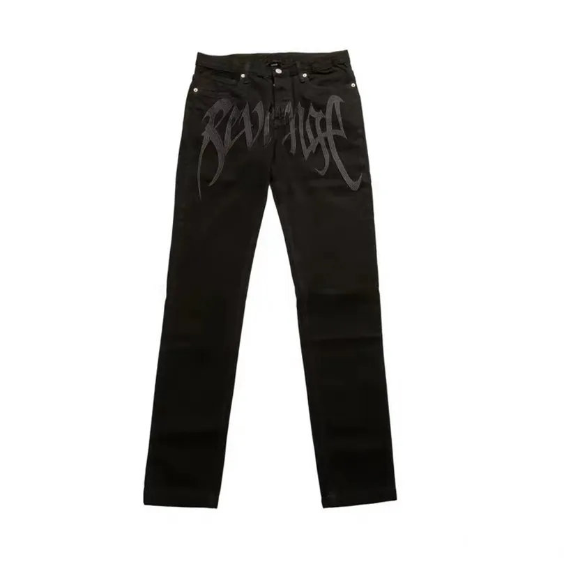 Haut Kiryaquy classique Vintage Vintage Vengeance luxueux Jeans brodés de coton Denim Pants Confort Casual S-XL # N438 211110