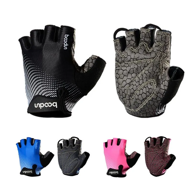 Fem fingrar handskar 1pair gel halvfinger cykling anti-slip anti-svett cykel vänster-höger hand anti road cykel sport