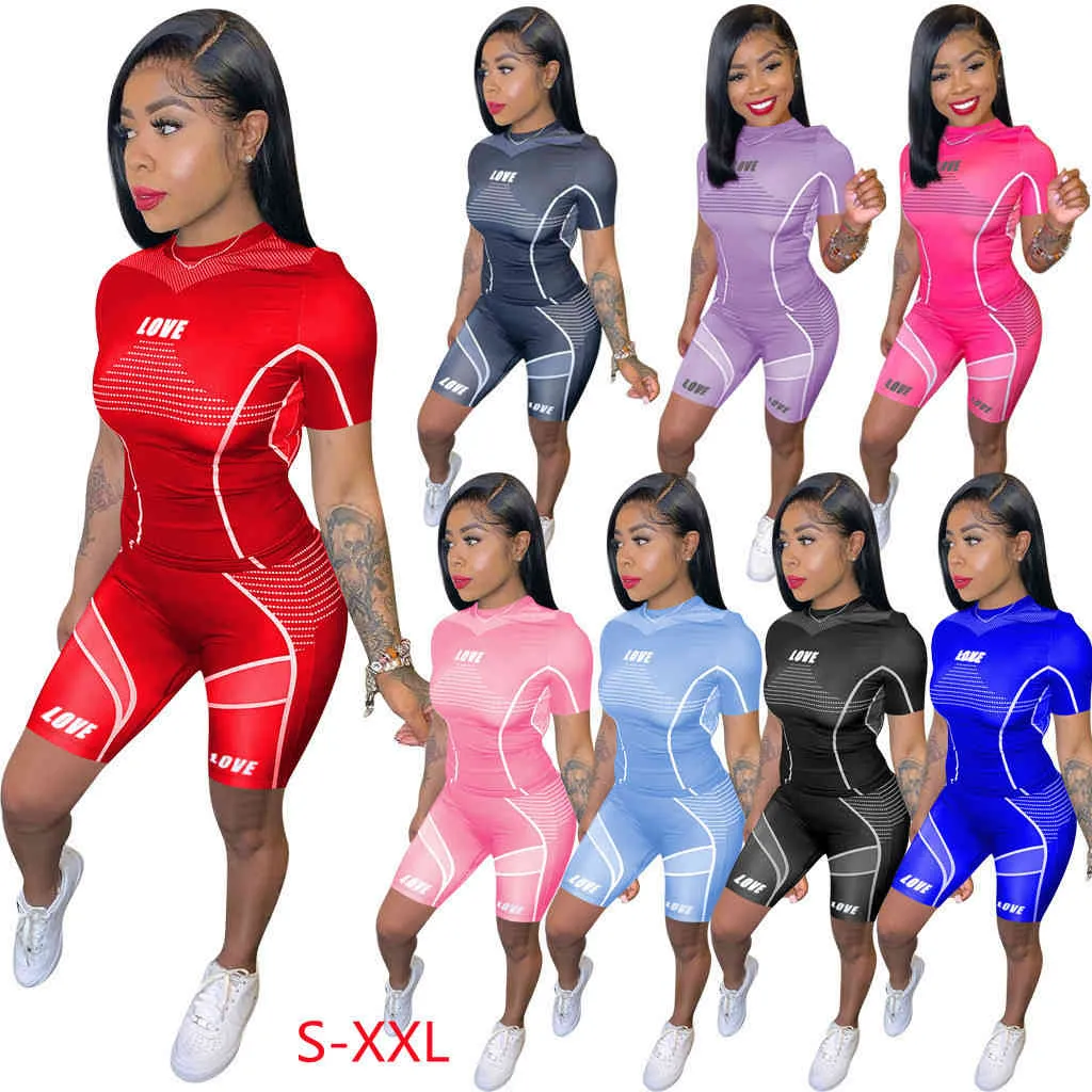 Damskie List Drukowane Dresy Letnie Spodnie Jogi Zestawy Designer Plus Size Casual Strój Sportowy Kostium Kobiety Sweatsuits Odzież K129