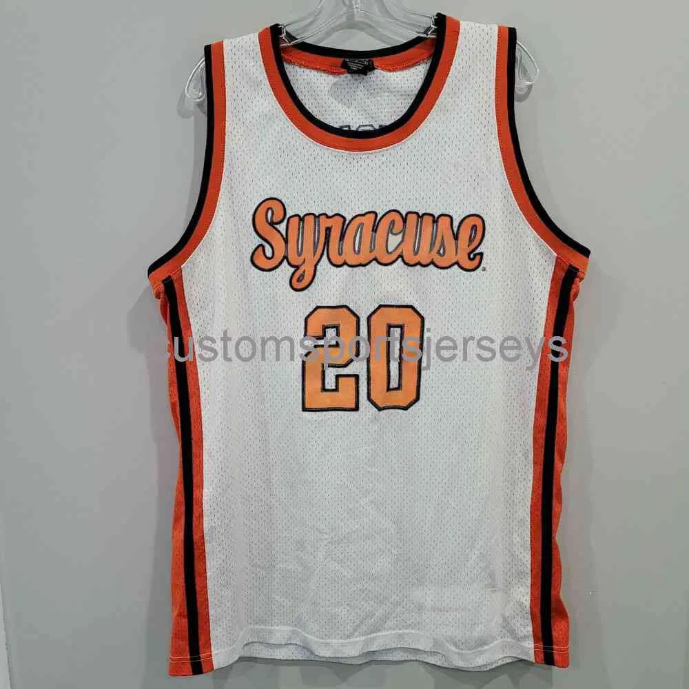 Tanie Nowy Top Rare Syrakuzy Pomarańczowy Sherman Douglas 20 Rzutnia Trackback Sewn XS-5XL.6XL Szyte Koszulki do koszykówki Retro NCAA