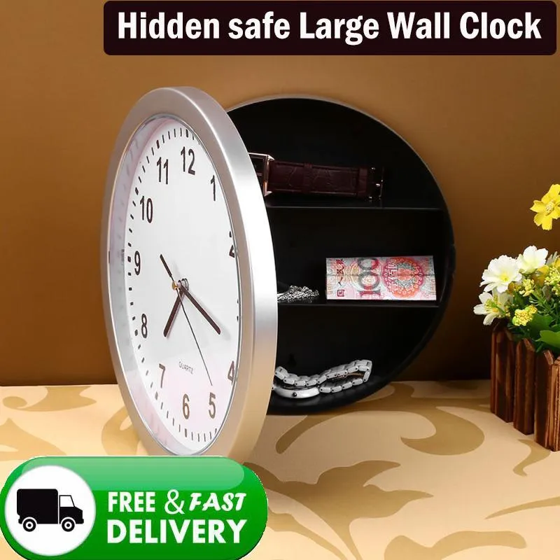 Wall Clocks Hidden Safe Large Clock Safety Box Secret Secuirty Money Jewellery Stuff Storage Home Office Cash Safes Wholesale