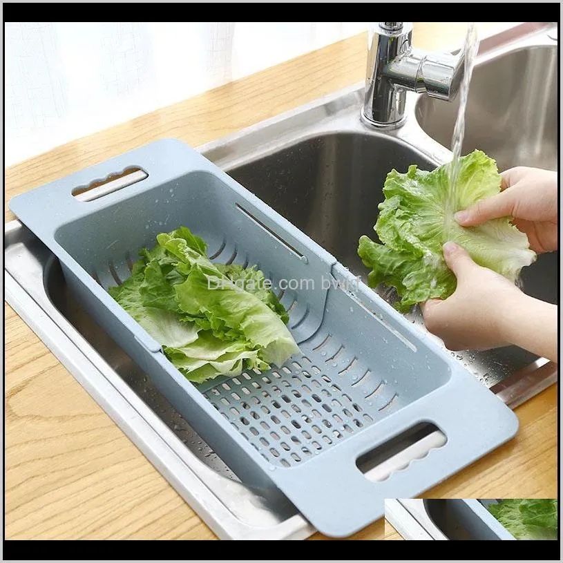 Halter Racks Lagerung Housekeeping Organisation Haus Garten Drop Lieferung 2021 Einstellbare Abtropffläche Waschbecken Abfluss Korb Waschen Gemüse