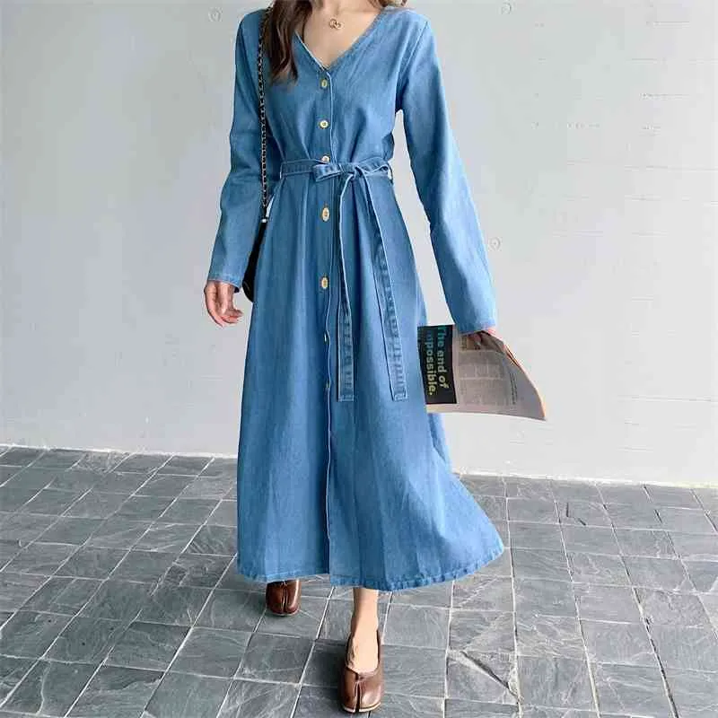 chinese dress ladies Denim Tiered Button Down Maxi Dress Small