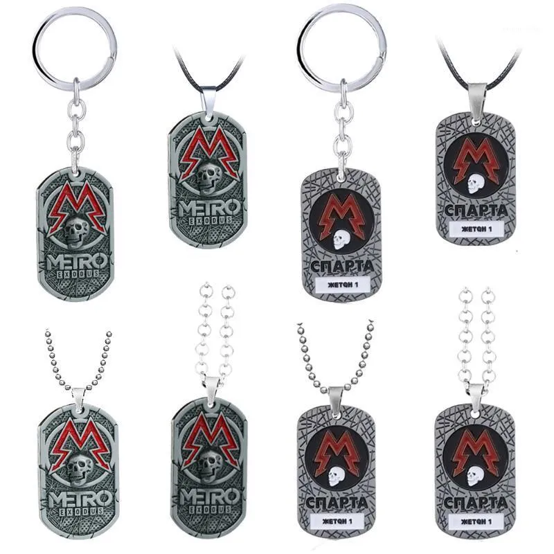 Pendentif Colliers Jeu Metro Exodus 2033 Collier En Métal Vintage Souvenir Tag Femmes Mode Ras Du Cou Hommes Bijoux Cadeau Lien Chaîne Kolye