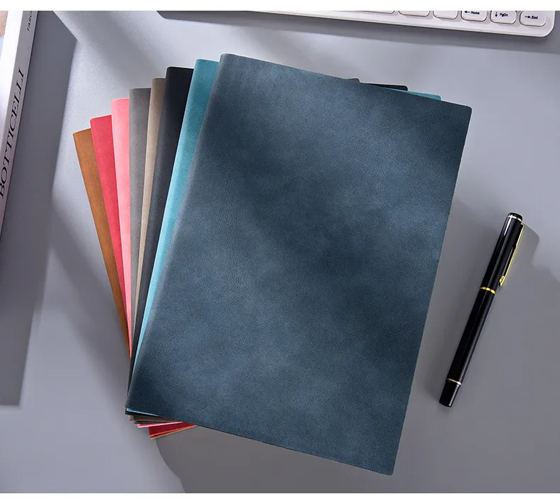 Notebooki Zagęszczone Notatniki Biznesowe Dostosowane Ręcznie Ledger Student Picielnicy Pisanie Notebook PU Skórzana Strona Kolorowe Gyl84