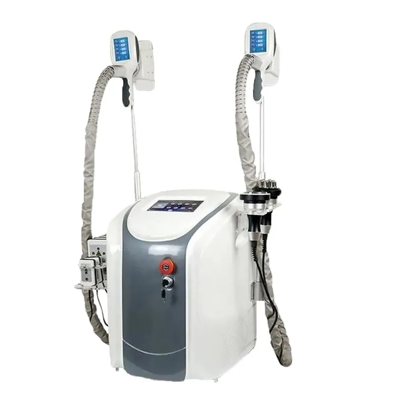 Professionele dubbele handgrepen cryolipolyse vriesvet lipolaser cavitatie RF bevriezen cryo vorm cool body sculpting slankmachine