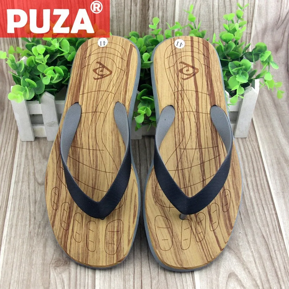 Puza sommar m￤n flip flops manlig blandad f￤rg tofflor m￤n avslappnad pvc eva skor mode strand sandaler toffel mans gummi sula regn st￶vlar herr