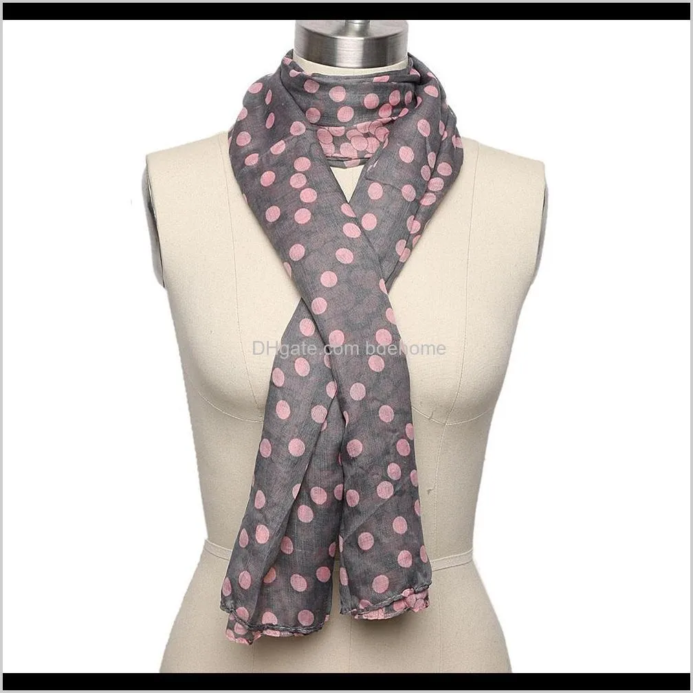 1pc lovely fashion women soft cotton lady comfortable long neck large scarf shawl voile stole dot warm scarves gift hot