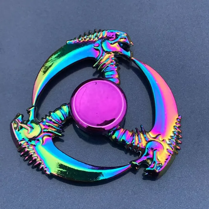 Rainbow Zinc Alloy Metal Spinning Top Toy With Metal Bearing