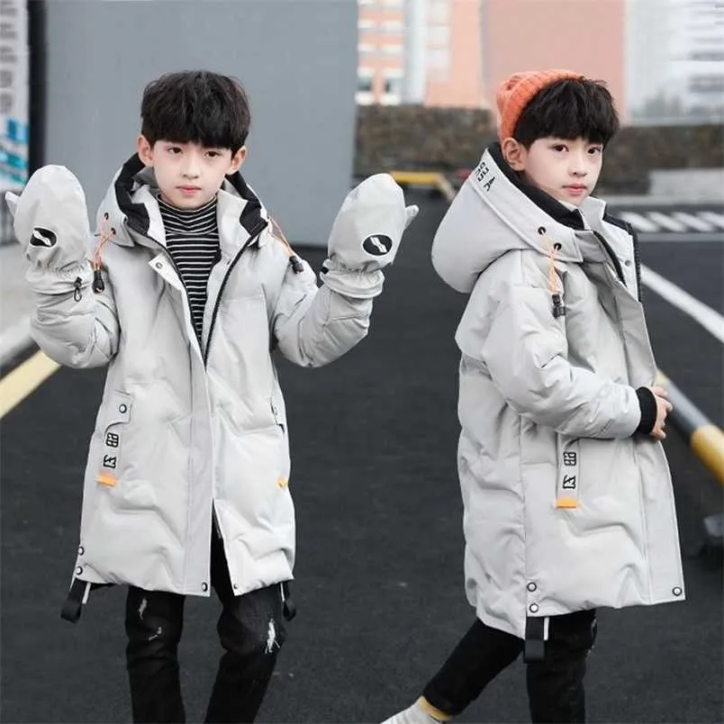 -30 degrés enfants parka enfants hiver vers le bas coton vestes vêtements rembourrés grands garçons manteau chaud épaissir vêtements d'extérieur 211203