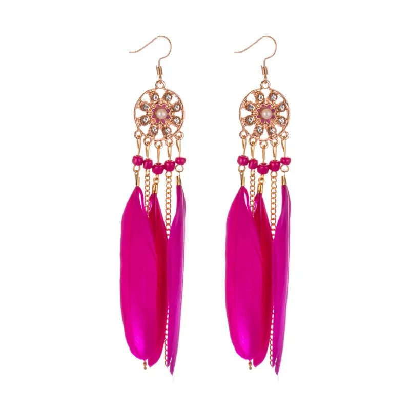 Drops of Crimson Lake- Red and Golden Dangler Earrings