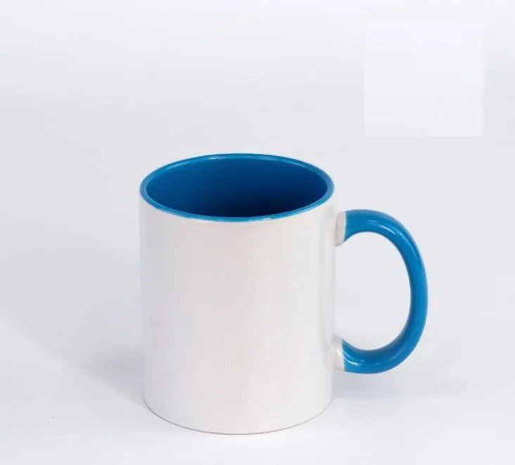 Blank Sublimation Ceramic mug handle Color inside blanks cup by Sublimations INK DIY Transfer Heat Press Print SN2752